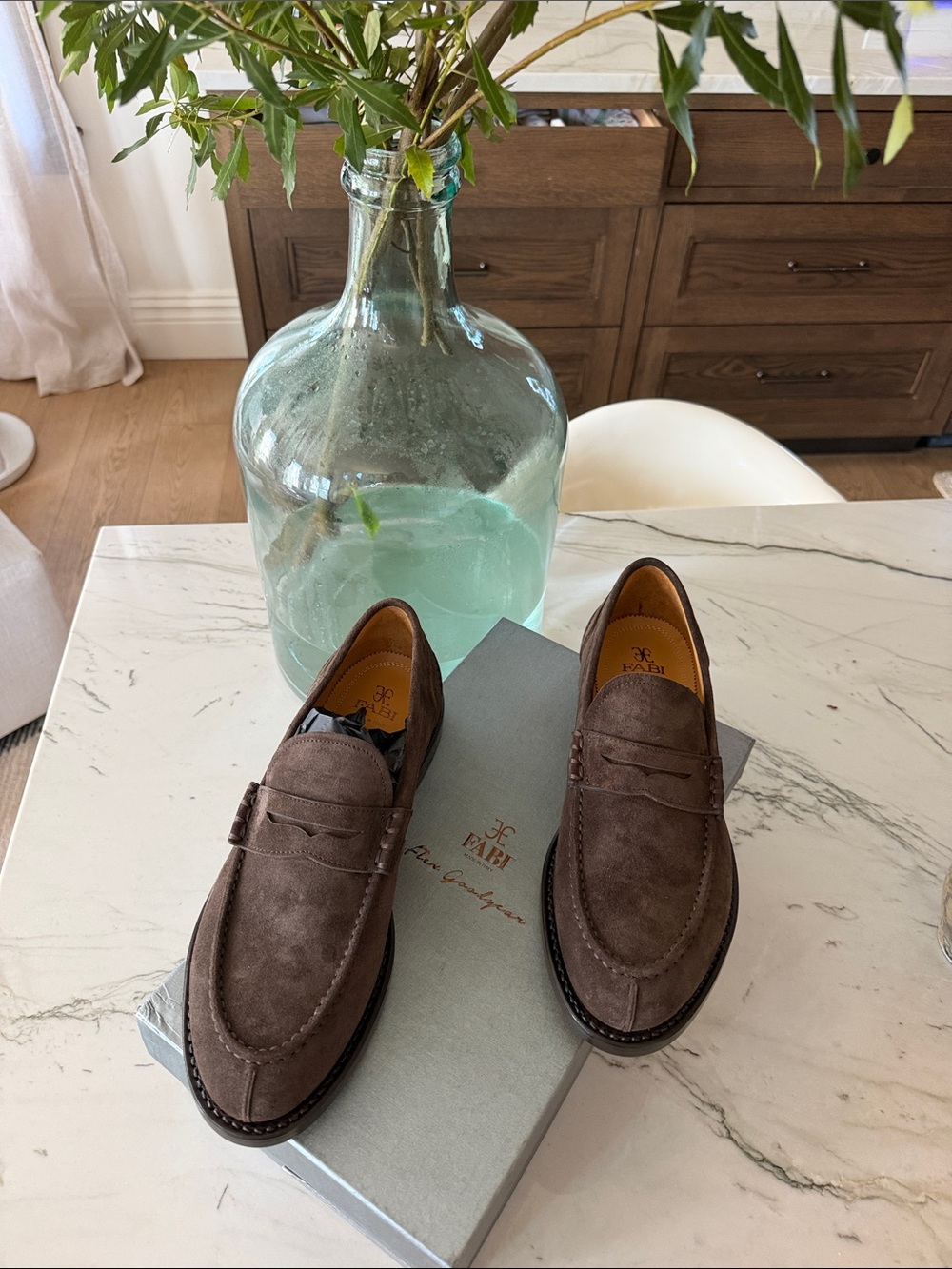 Fabi x Flex Goodyear Men's Brown Suede Loafers